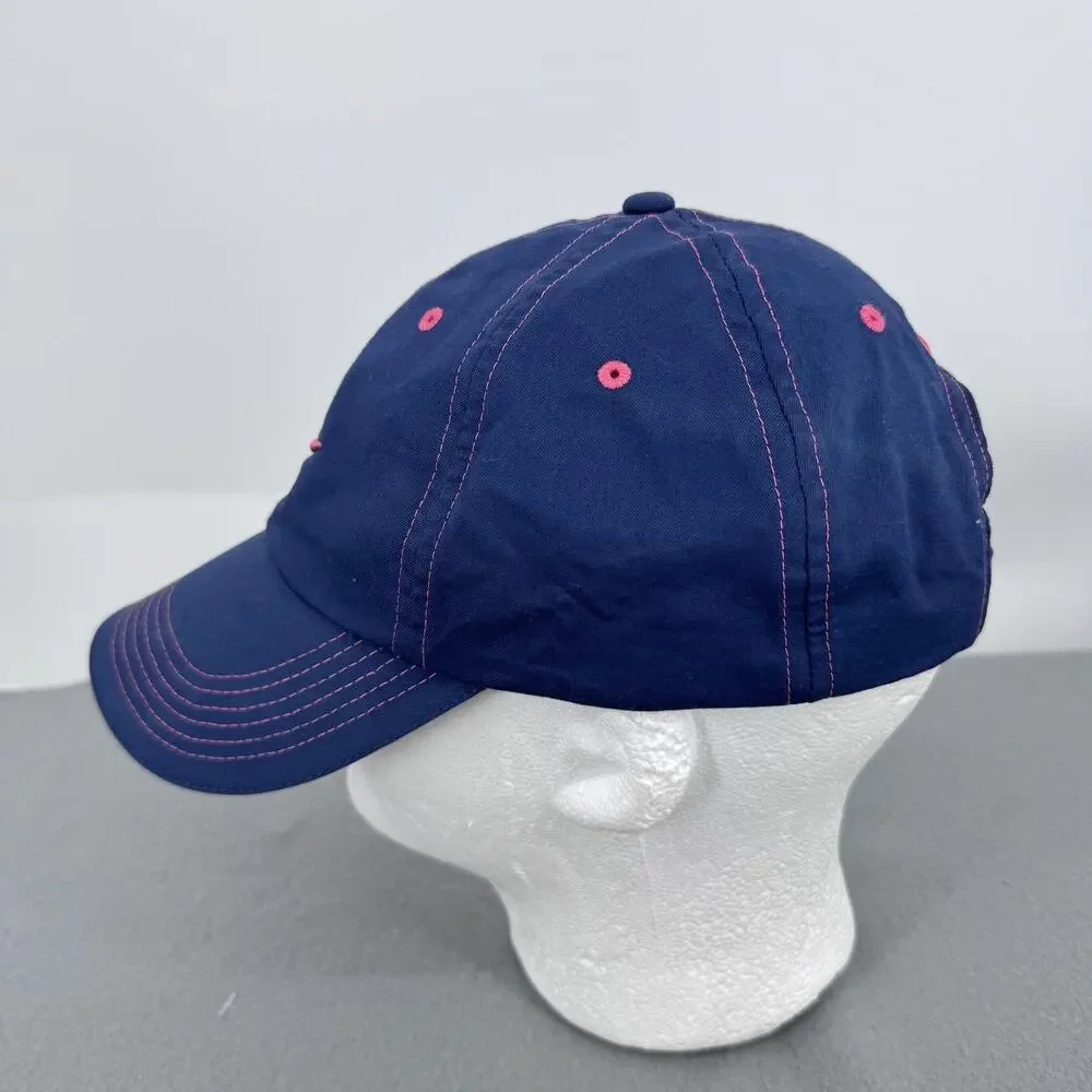 Nike Golf Hat Cap‎ Strap Back Womens One Size Navy Blue Pink Swoosh Embroidered